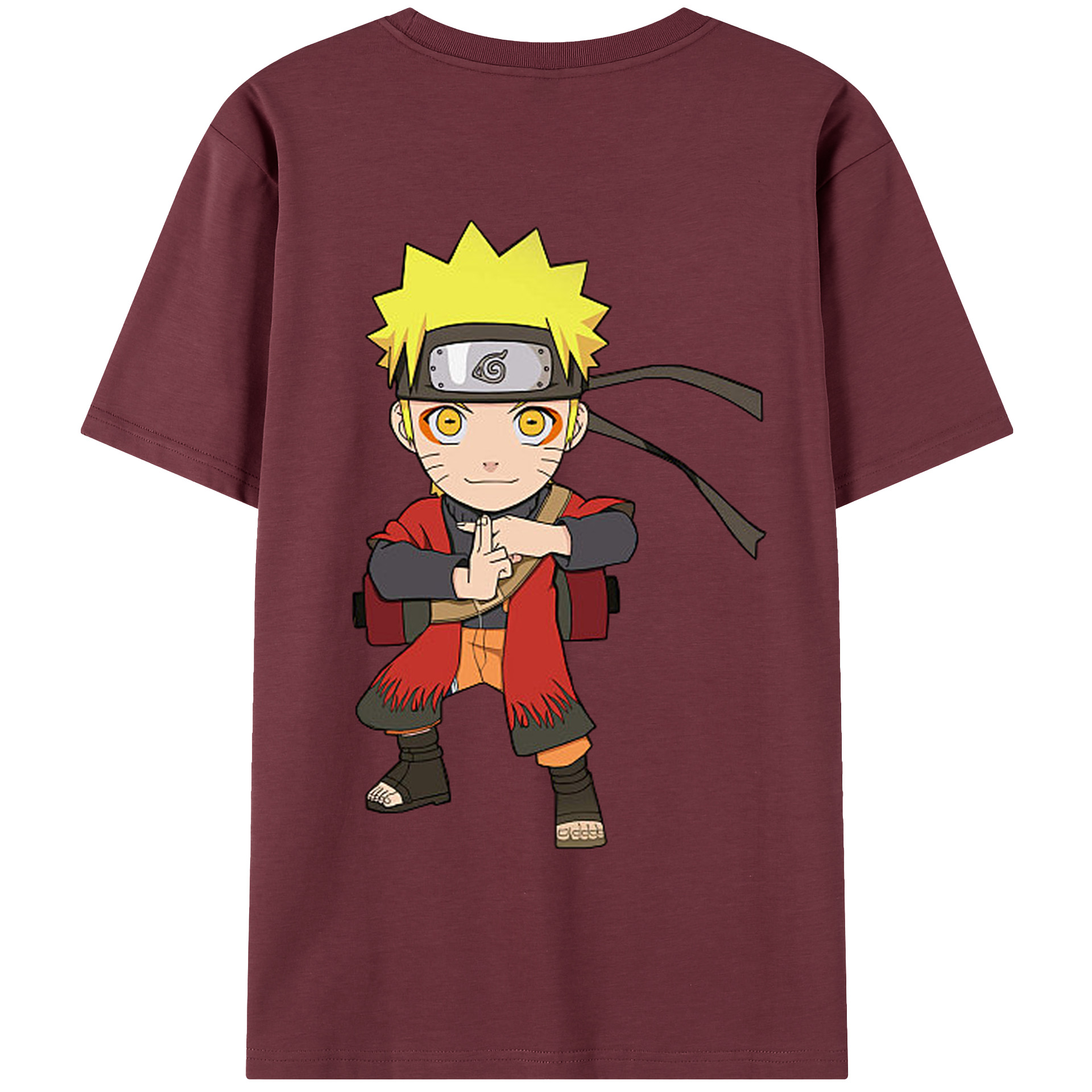 （画像用） NARUTO -ナルト- うずまき ナルト Uzumaki Naruto 綿100％半袖Tシャツ（背面プリント）